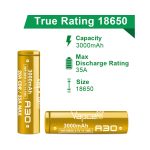 Vapcell Batteries 18650 3000mAh A30 Specs