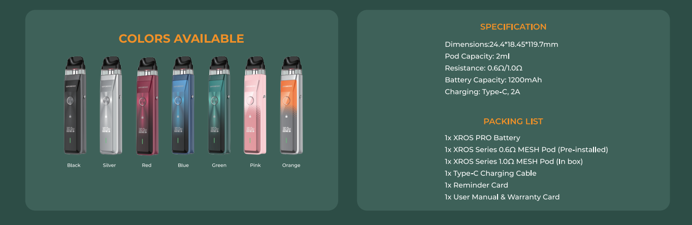 Vaporesso XROS Pro all