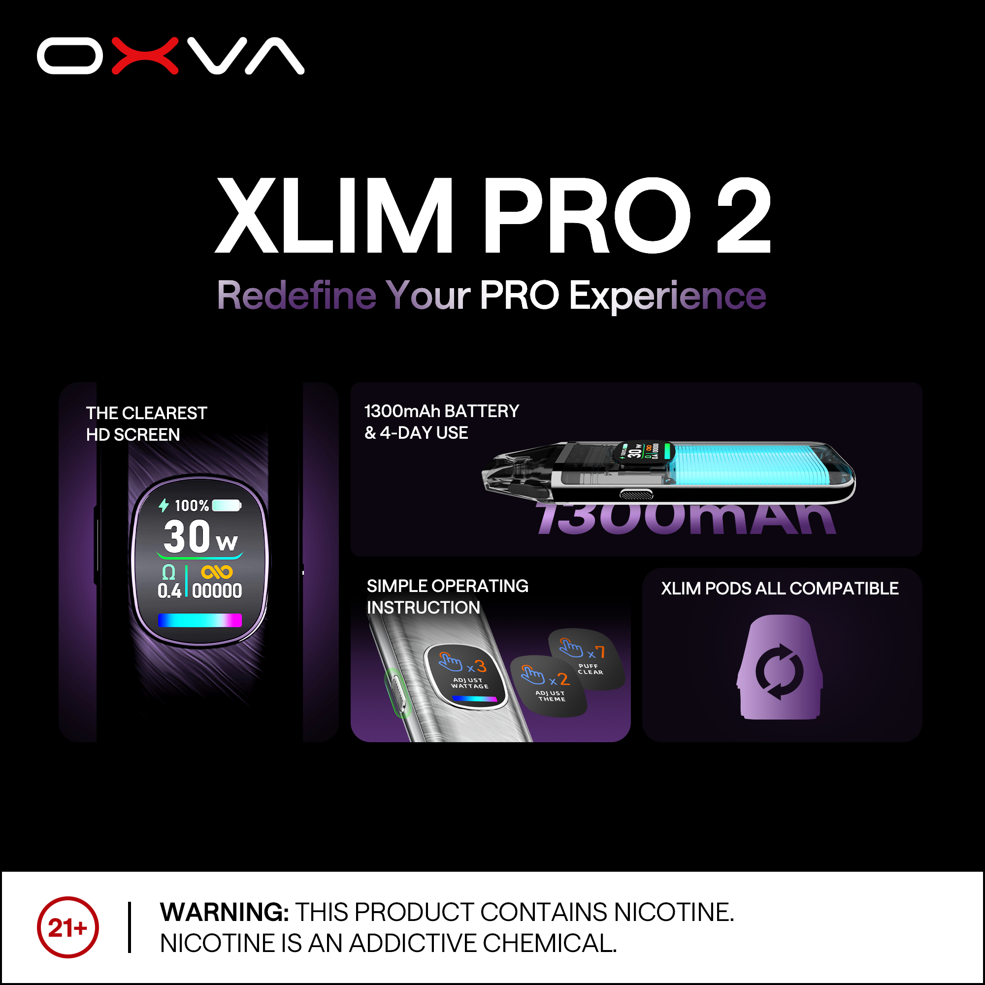 OXVA Xlim Pro 2 Key features OXVA Xlim Pro 2 Key features