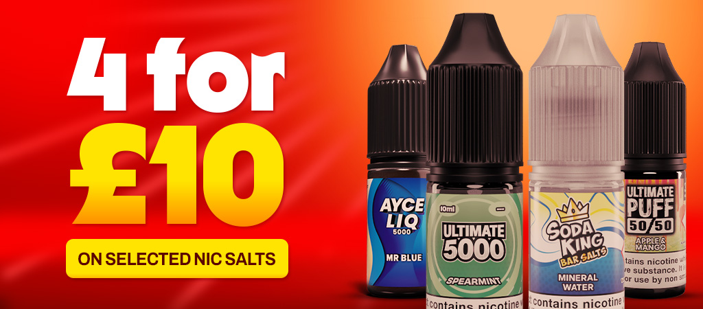 4 for 10 on all nic salts
