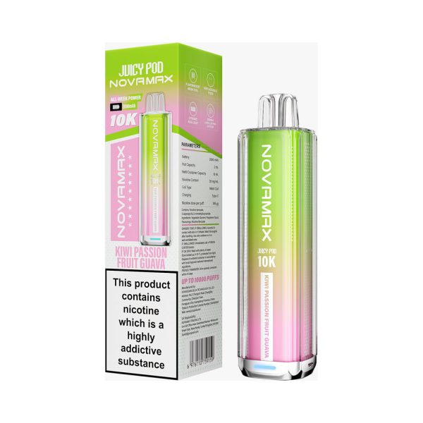 Juicy Pod Novamax 10K Device Kiwi Passion Fruit Guava