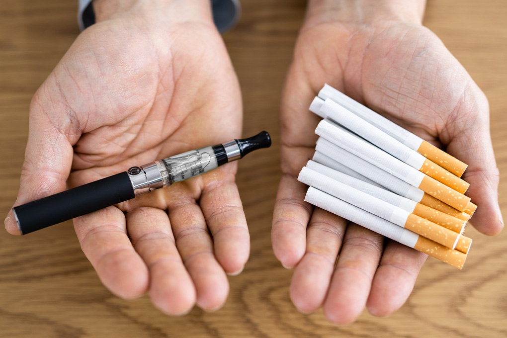 smoking vs vaping banner
