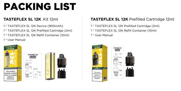 Tasteflex 12k Whats In the Box