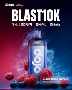 Dojo Blast 10k Blueberry sour Raspberry Flavour Poster 