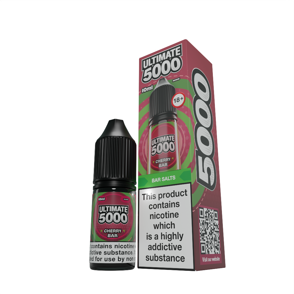 Ultimate 5000 Cherry Bar Box and Bottle