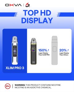 OXVA Xlim Pro 3 Screen Comparison Poster