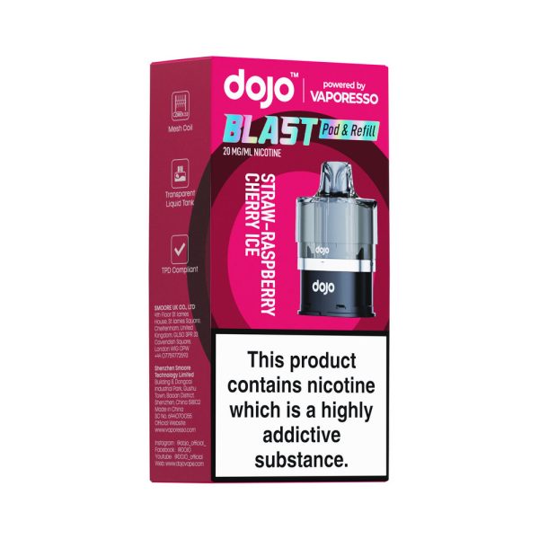 Vaporesso DOJO Blast 6000 Refill Straw-Raspberry Cherry Ice